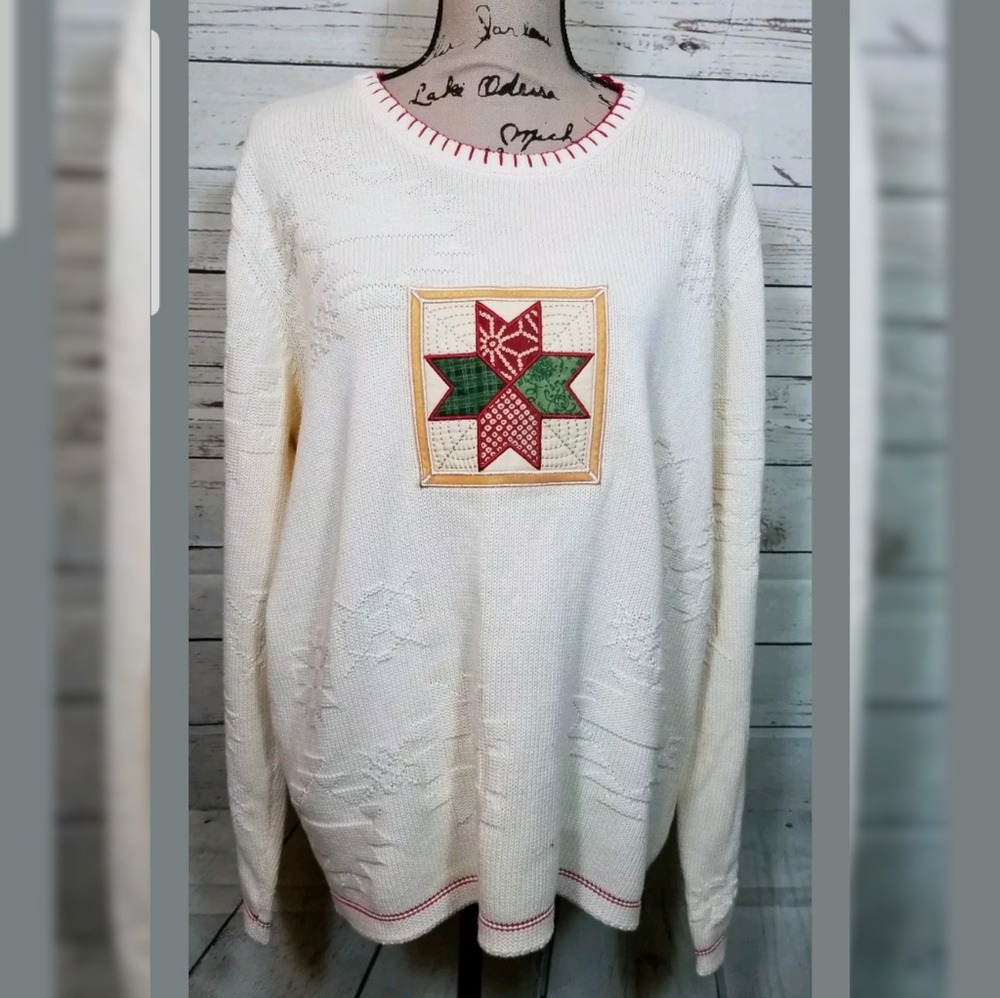 Cabela's Heavy Knit Cotton Ivory Sweater
